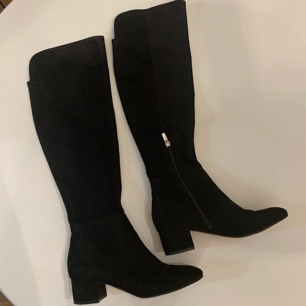 MARC FISHER BOOTS BLACK SUEDE 8